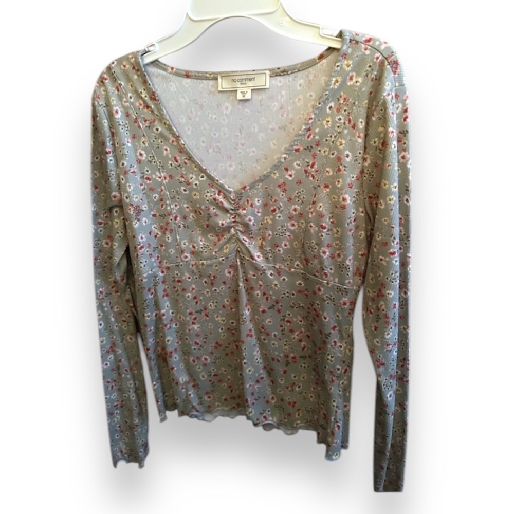 Sage Green Floral Long-Sleeve